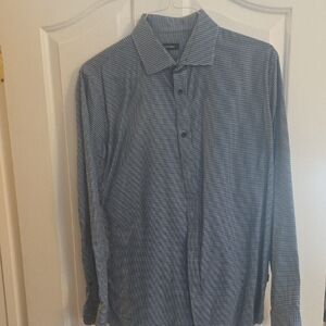Men's Blue Checkered Casual Button Down Shirt